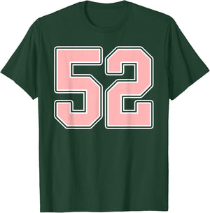Cute Pink and White Number 52 Jersey Player Uniform #52 Fan T-Shirt - T-Shirt | Forest