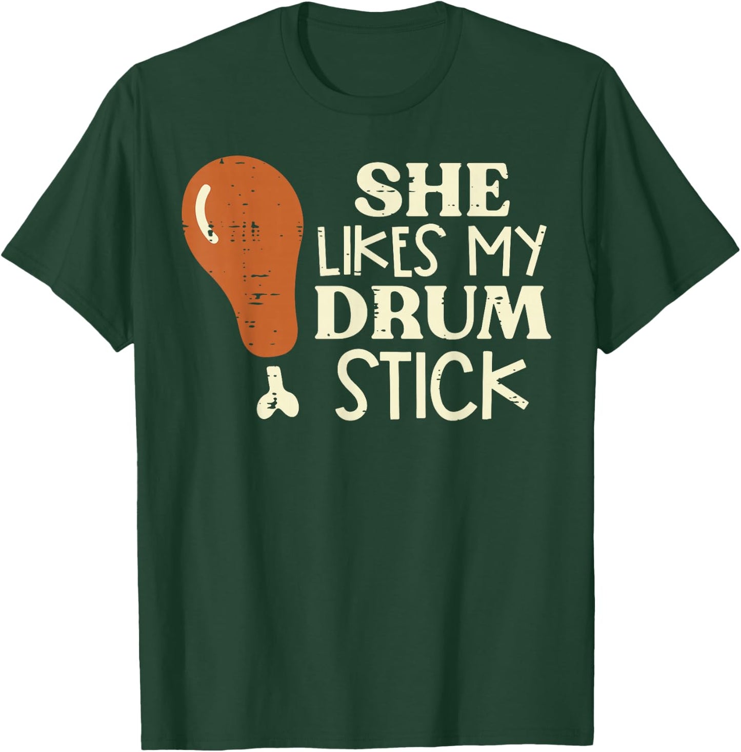 Thanksgiving She Likes My Drumstick Funny Couple Match Men T-Shirt - T-Shirt | Forest