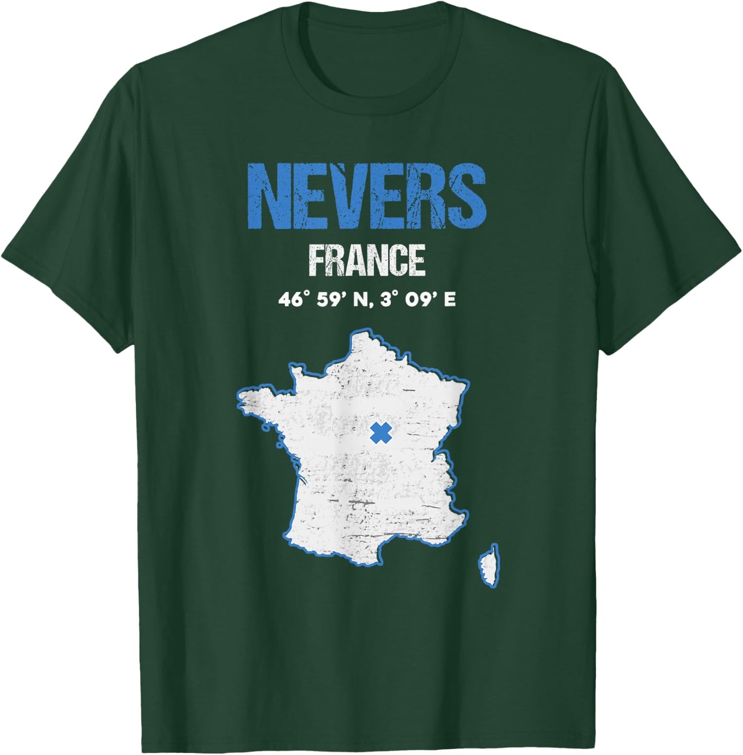 City of Nevers, France , Black, S T-Shirt - T-Shirt | Forest