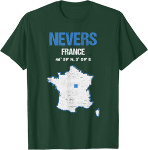 City of Nevers, France , Black, S T-Shirt - T-Shirt | Forest