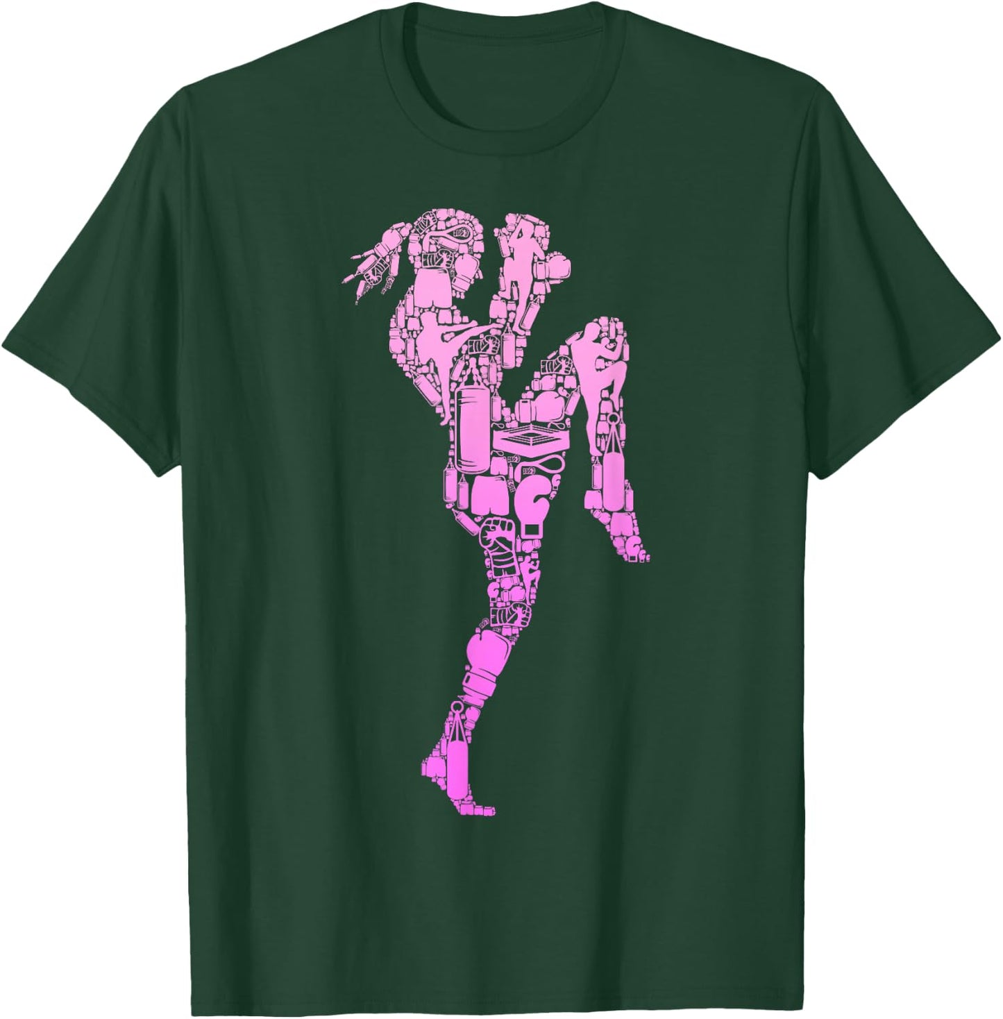 Muay Thai Thai Boxing Women Girls Kids , black, s T-Shirt - T-Shirt | Forest