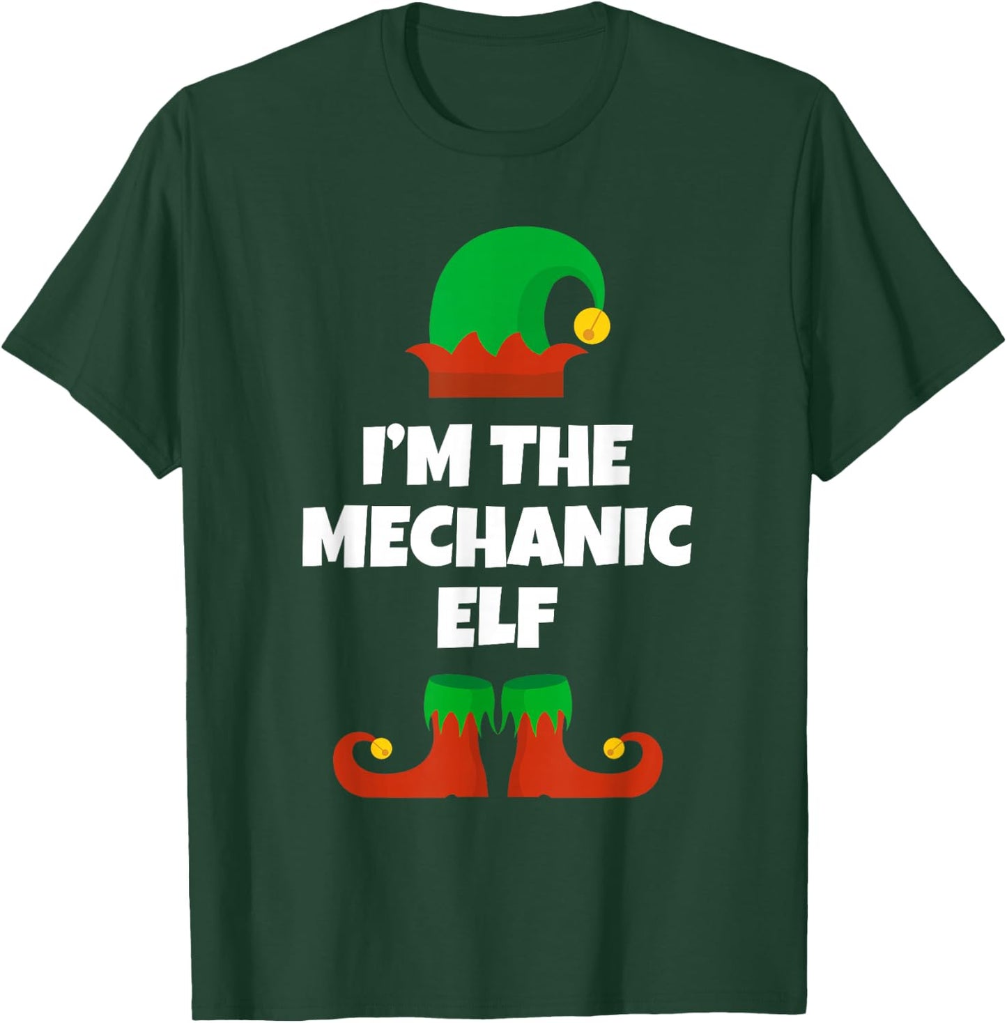 I'm The Mechanic Elf Family Pajama Christmas Funny T-Shirt - T-Shirt | Forest