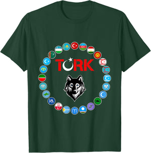 Kazakhstan,Gokturk,Turan,Turkey Flag,Turk Bayragi,Turkiye. T-Shirt - T-Shirt | Forest