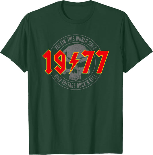 1977 Vintage Birthday Rock and Roll Heavy Metal T-Shirt - T-Shirt | Forest