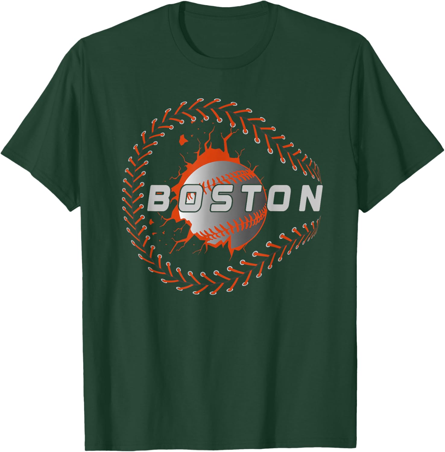 Vintage Boston Baseball & Men, Boston Baseball T-Shirt - T-Shirt | Forest