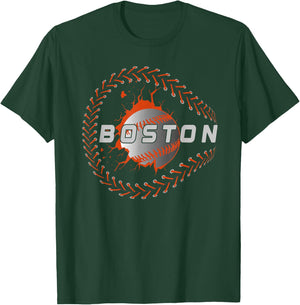 Vintage Boston Baseball & Men, Boston Baseball T-Shirt - T-Shirt | Forest