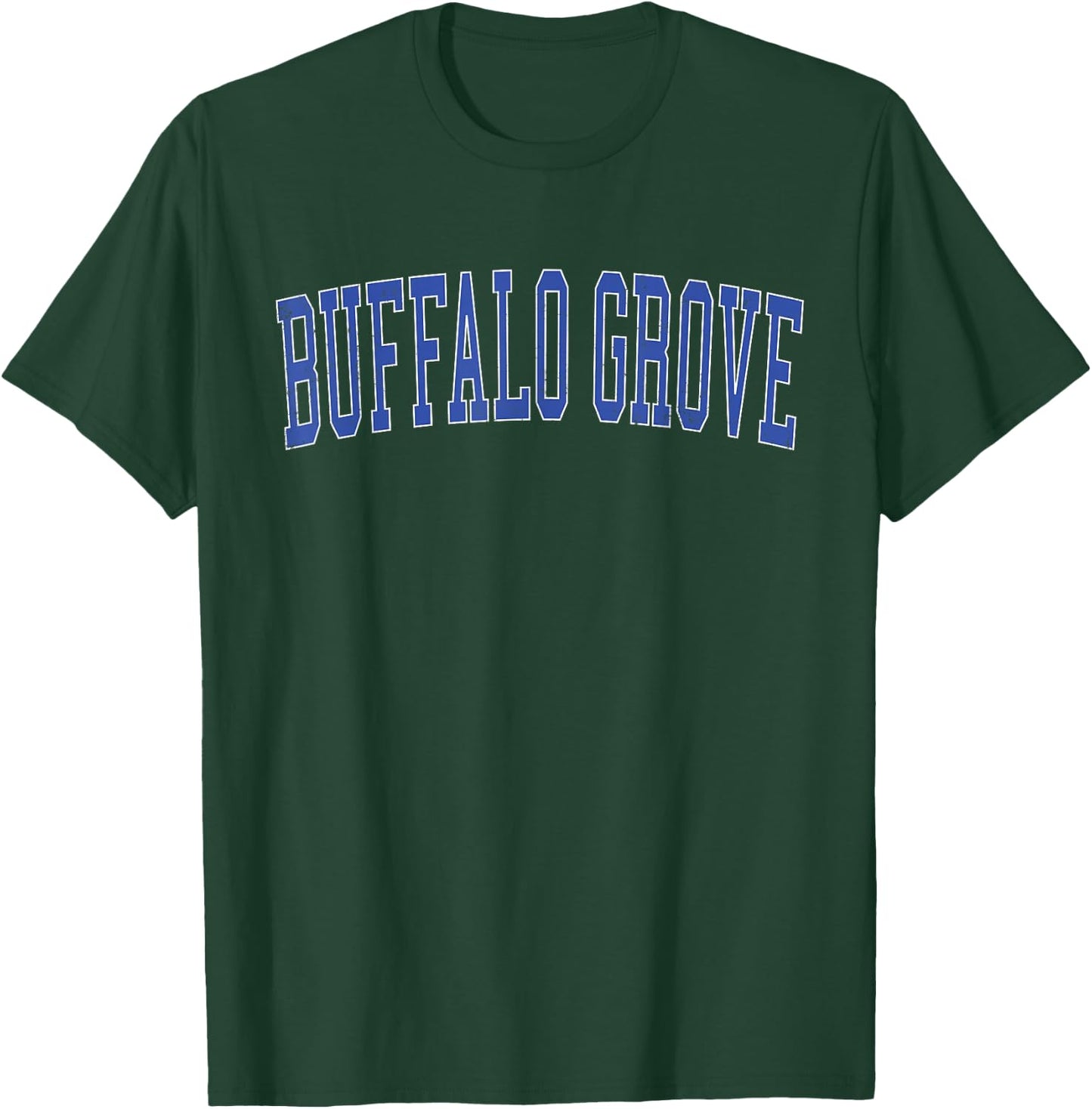 Vintage Buffalo Grove IL Distressed Blue Varsity Style T-Shirt - T-Shirt | Forest