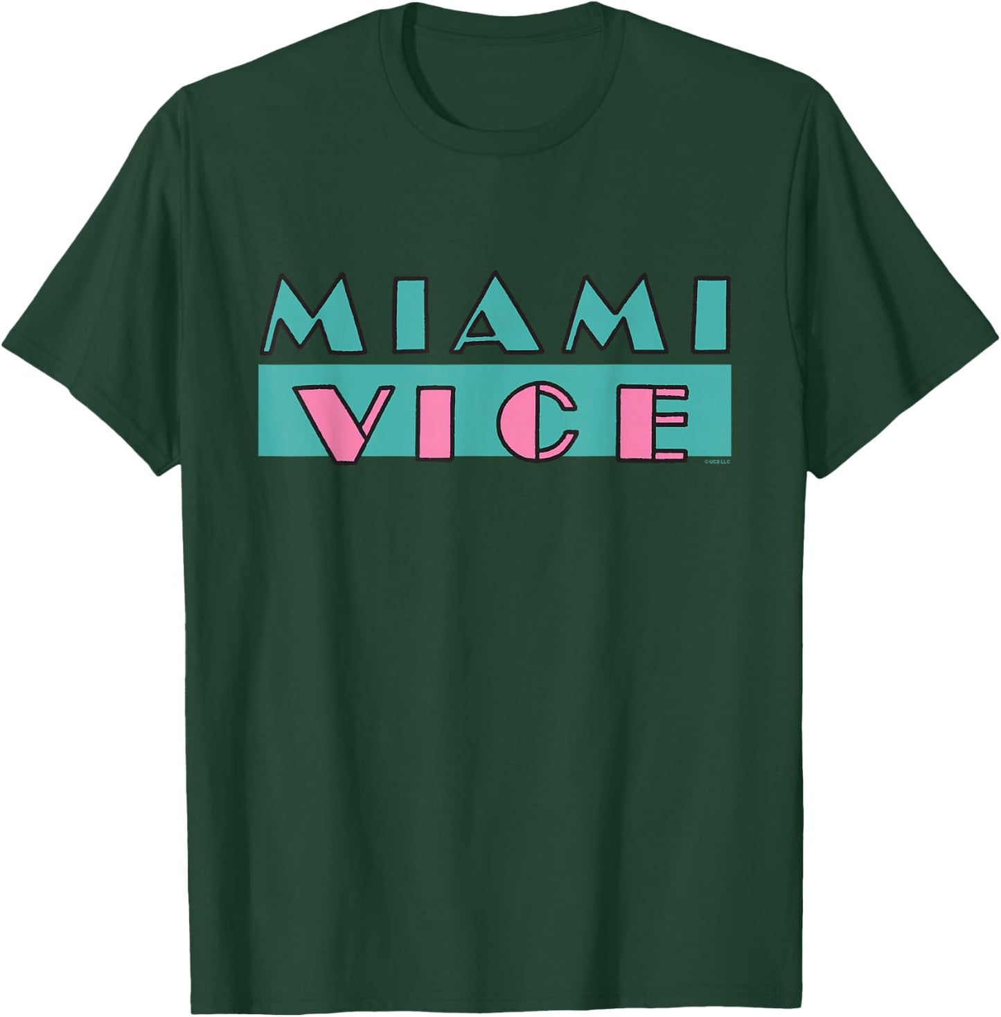 Miami Vice Neon Block Logo T-Shirt - T-Shirt | Forest