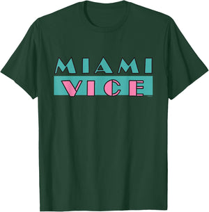 Miami Vice Neon Block Logo T-Shirt - T-Shirt | Forest