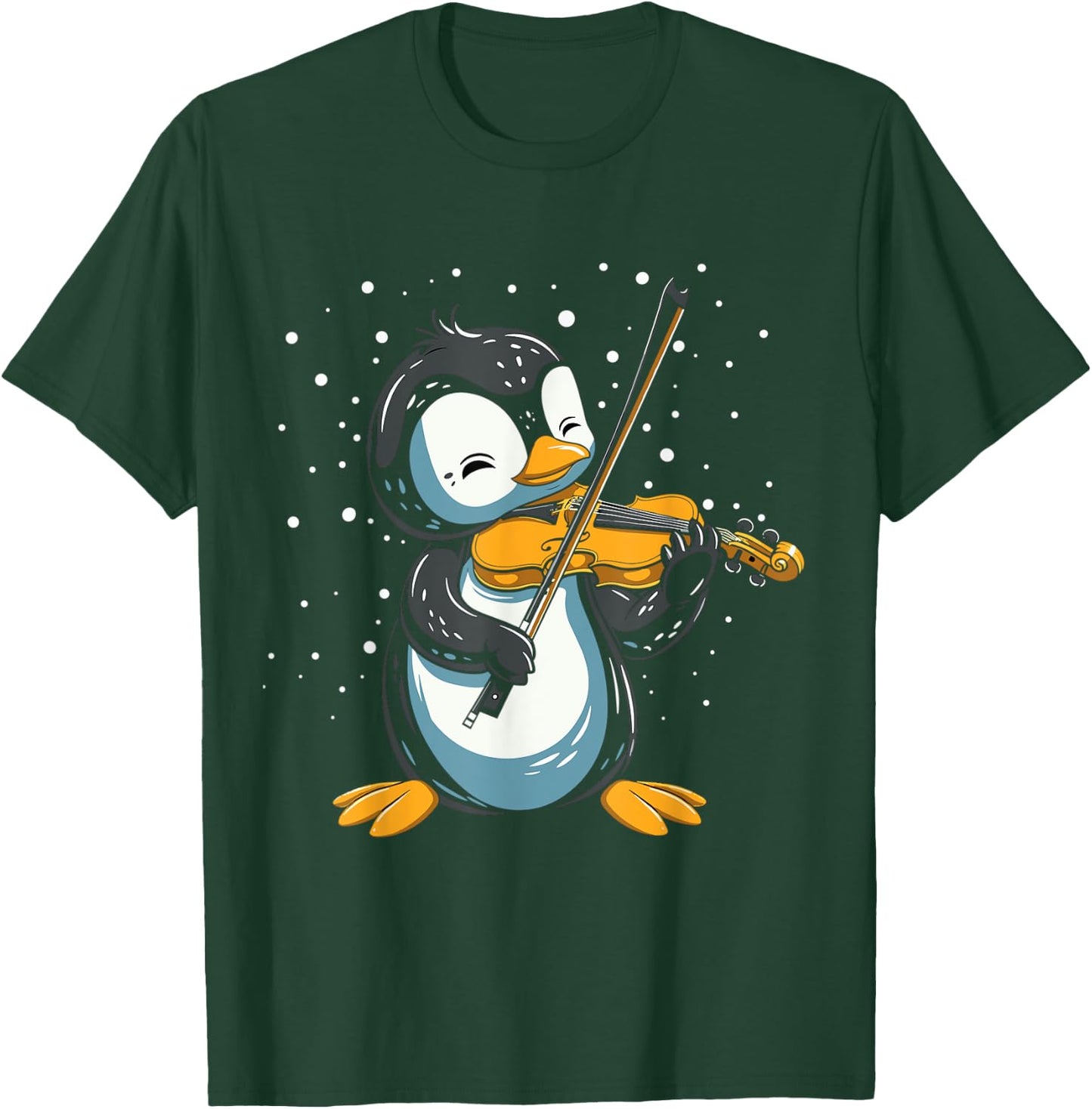 Funny Penguin Playing Violin Musician Band Violinist Music T-Shirt - T-Shirt | Forest