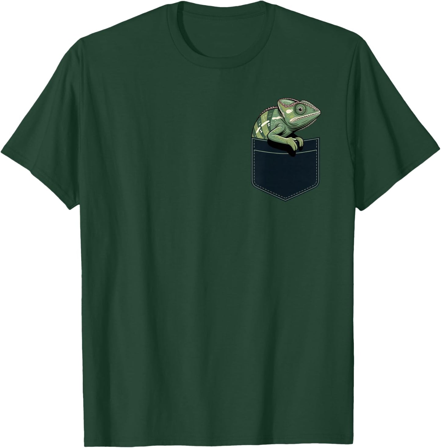 Pocket Chameleon Animal Lover Funny Chill Summer T-Shirt - T-Shirt | Forest