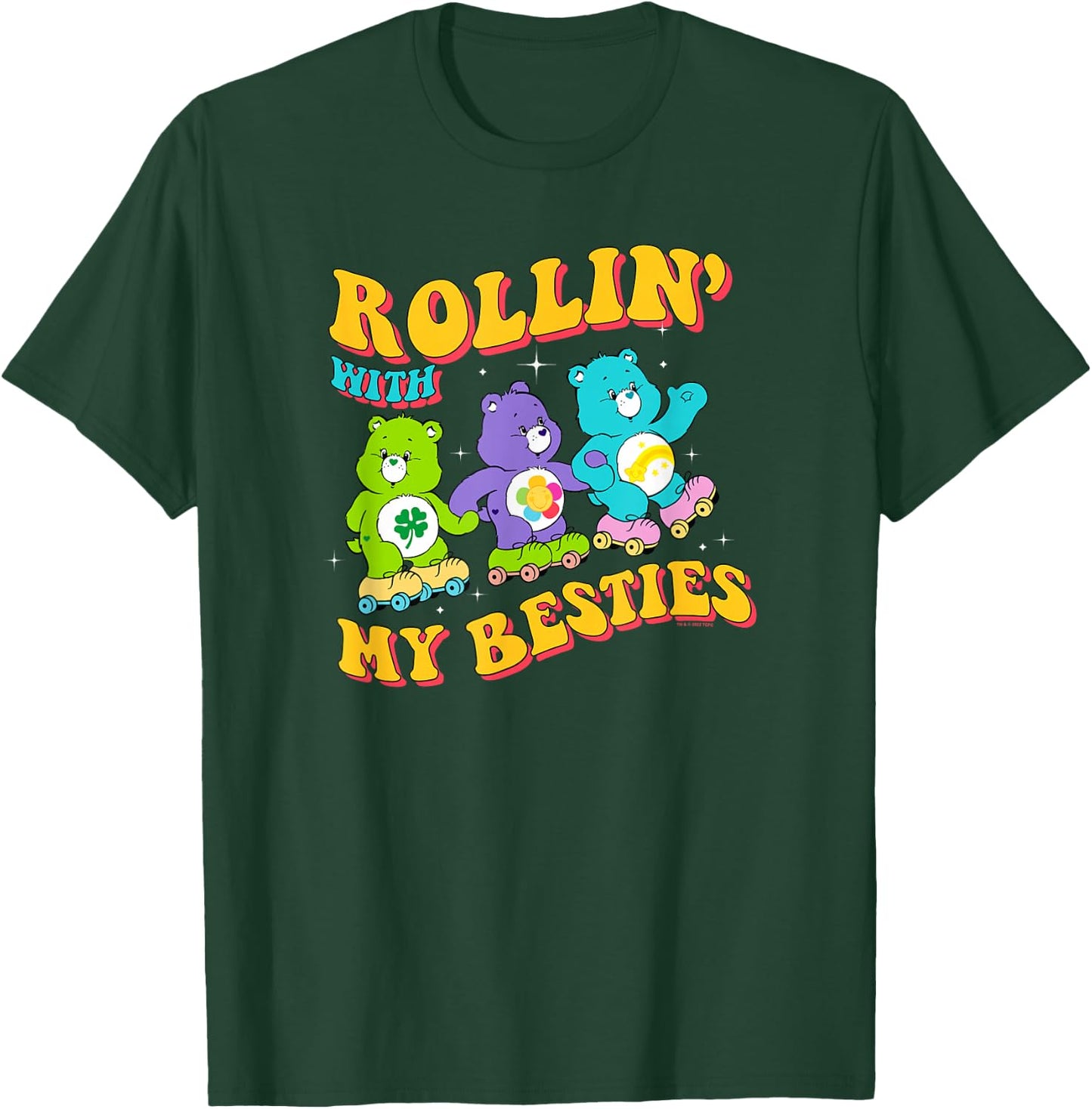 Care Bears Rollin' With My Besties Vintage Skating Trio T-Shirt - T-Shirt | Forest