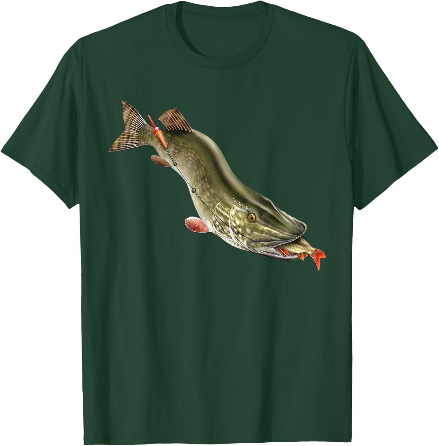 Northern Pike Fishing Fishermen Gifts Men's Northern Pike Fishing Black Small Classic Fit Short Sleeve Cotton T-Shirt - T-Shirt | Forest