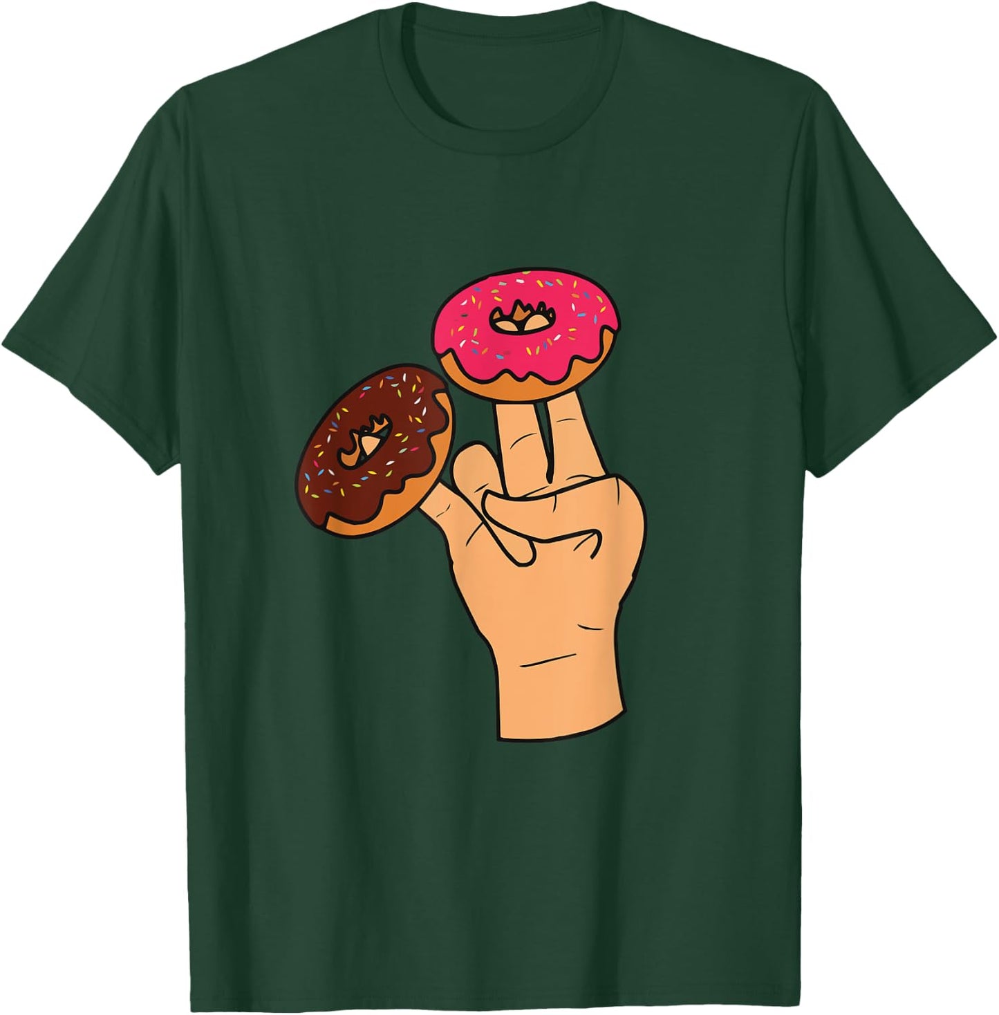 Cool Donuts Cartoon Illustration Novelty Graphic Designs T-Shirt - T-Shirt | Forest