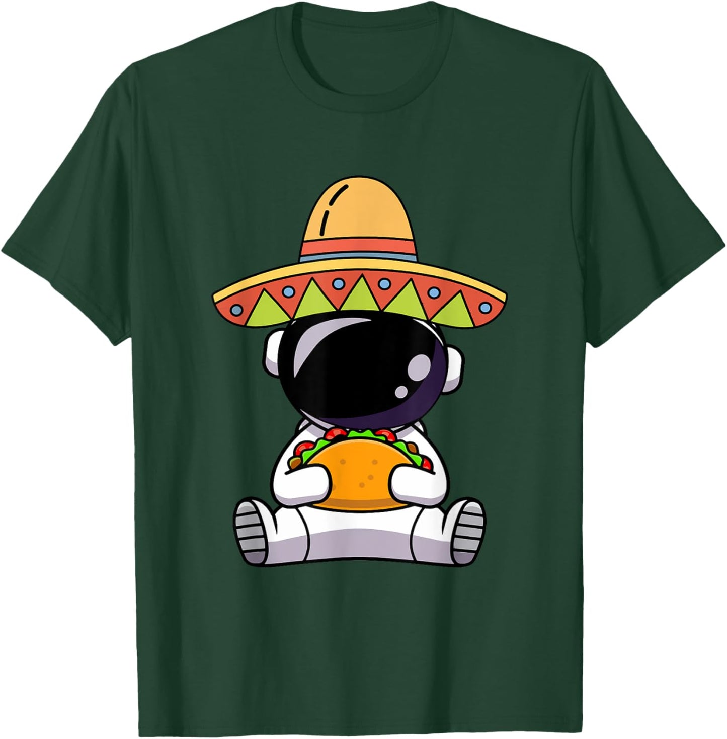 Astronaut Eating Tacos Funny Cinco De Mayo Space Mexican T-Shirt - T-Shirt | Forest