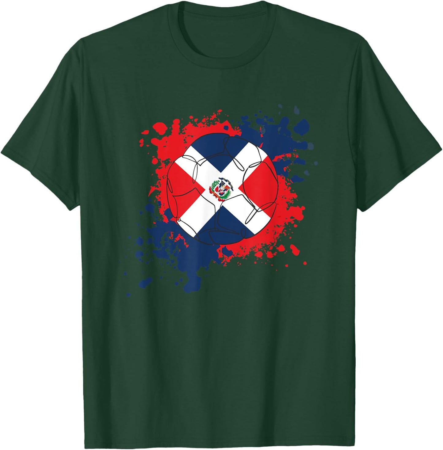 Soccer Ball With The Flag Of Dominican Republic T-Shirt - T-Shirt | Forest