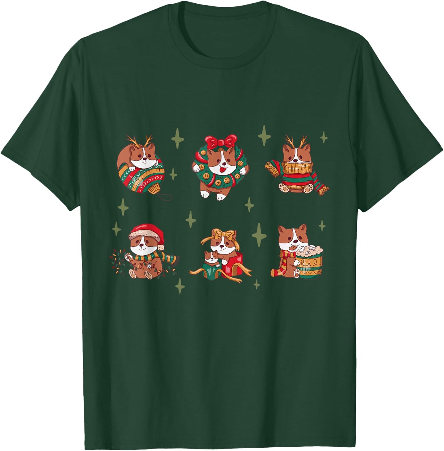 Ugly Cute Corgi Dog Christmas Sweater T-Shirt - T-Shirt | Forest