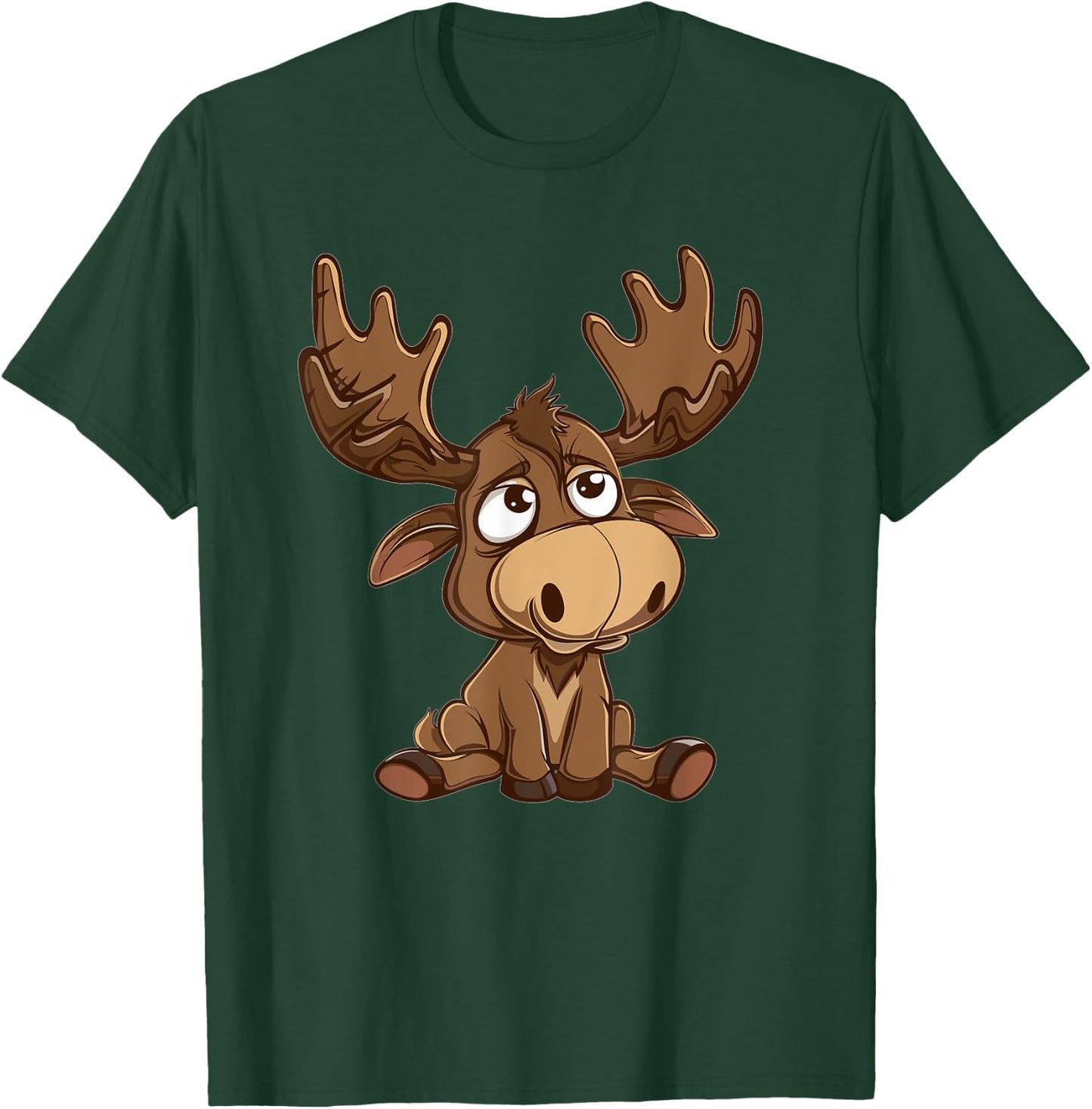Cute Moose I Cartoon Moose T-Shirt - T-Shirt | Forest
