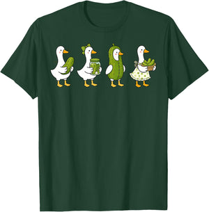 Funny Pickle Lover Silly Goose Cucumber Boys Girls Kids T-Shirt - T-Shirt | Forest