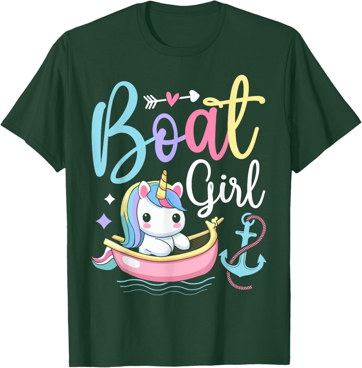 Boat Girl Boating Boat Captain Boater T-Shirt - T-Shirt | Forest