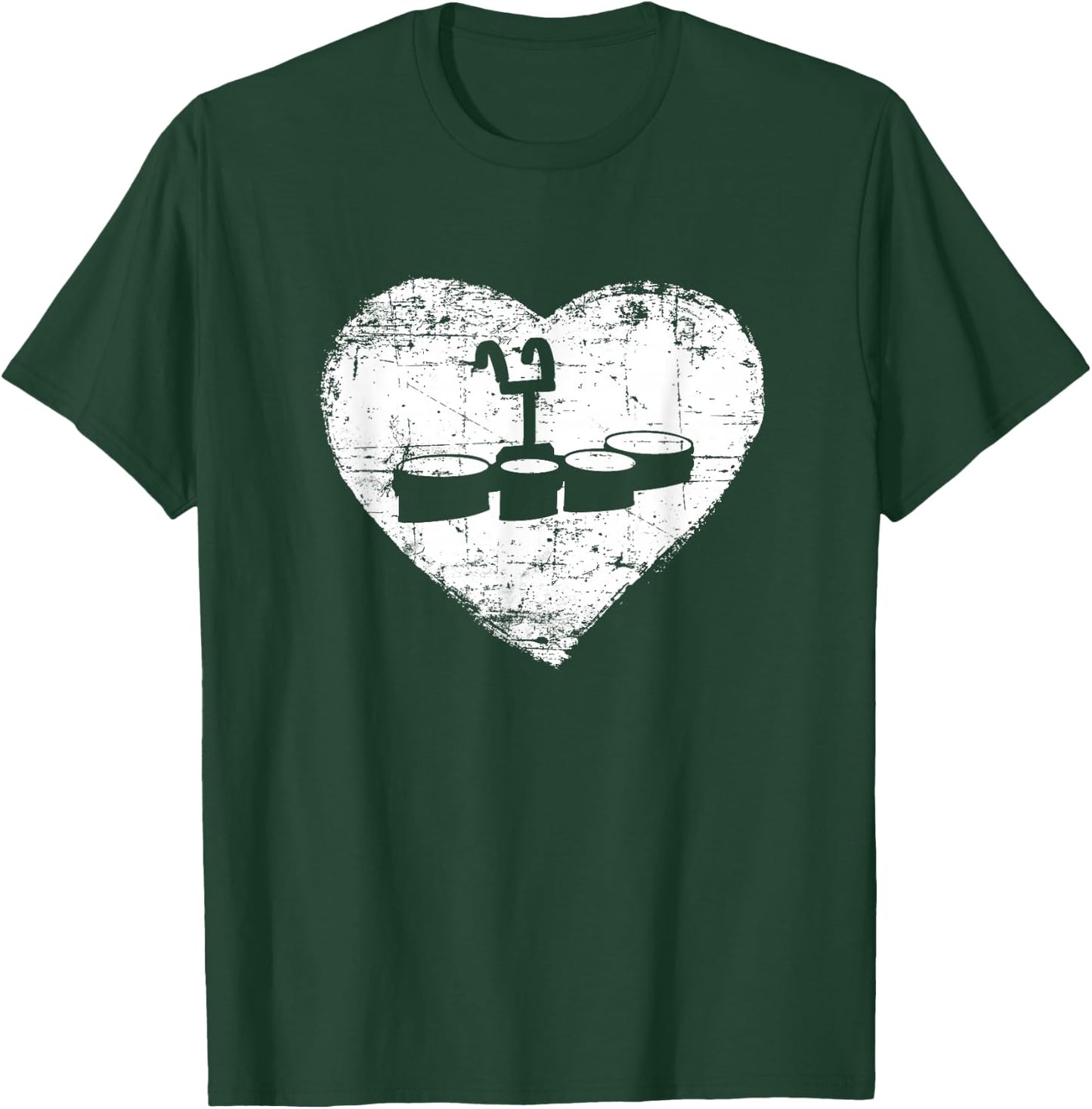 Marching Band Shirt | Love tenor drum quintet Heart T-Shirt - T-Shirt | Forest