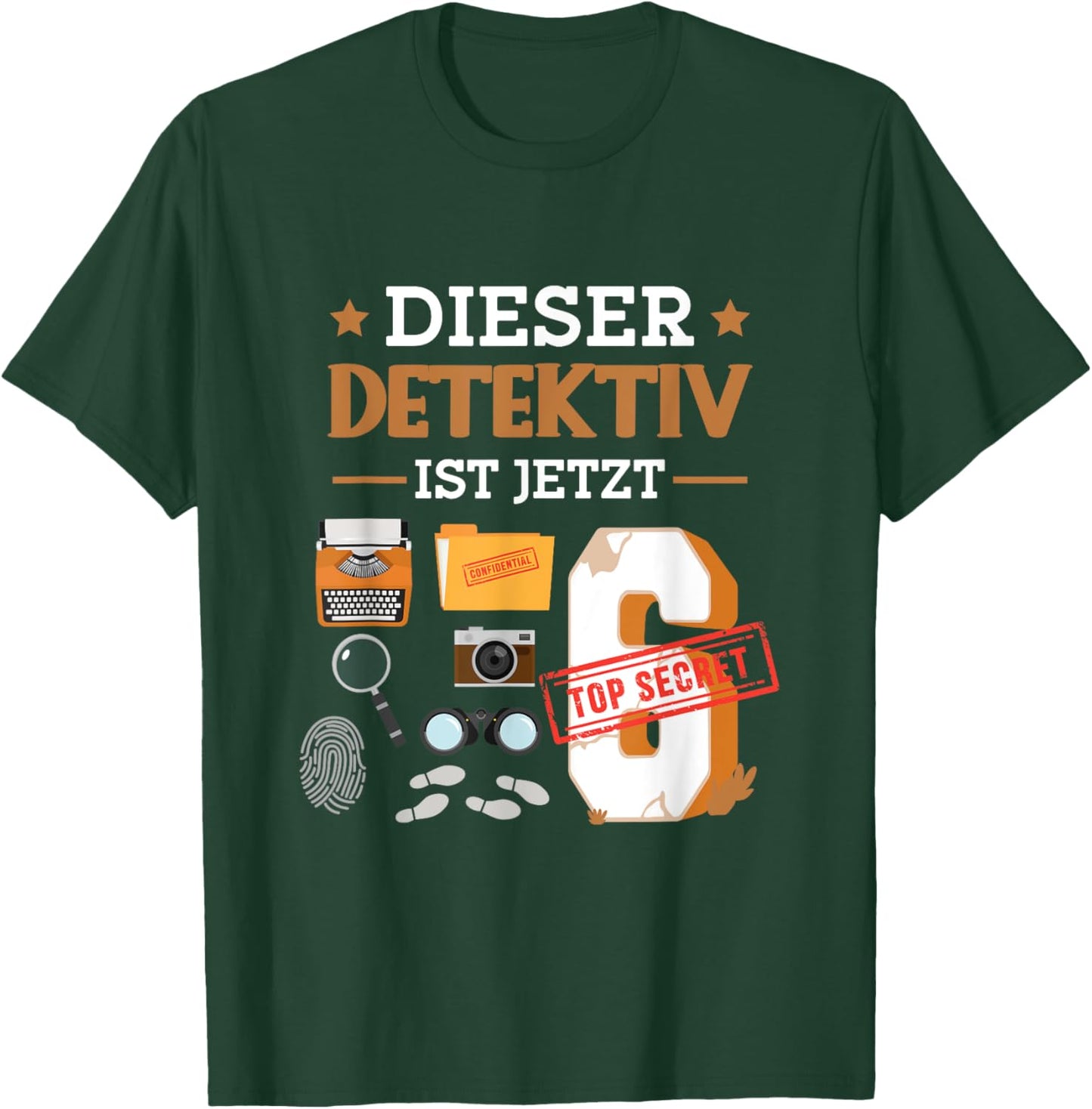 Dieser Detektiv Ist Jetzt 6 - Detektiv 6. Geburtstag Kinder T-Shirt - T-Shirt | Forest
