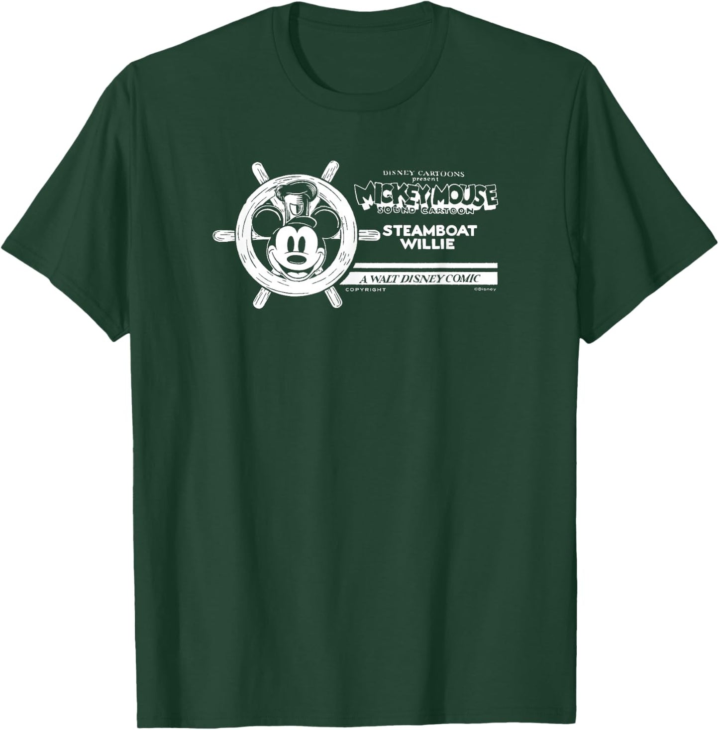 Disney Mickey And Friends Steamboat Willie Steering Wheel T-Shirt - T-Shirt | Forest