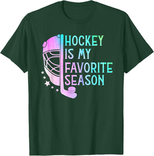 Hockey is My Favorite Season ice Hockey player Hockey fans T-Shirt - T-Shirt | Forest