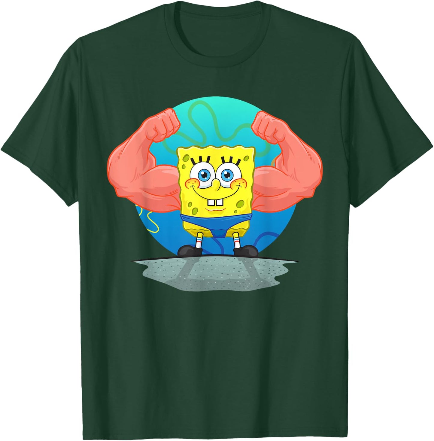 Mademark x SpongeBob SquarePants - SpongeBob MuscleBob BuffPants T-Shirt - T-Shirt | Forest