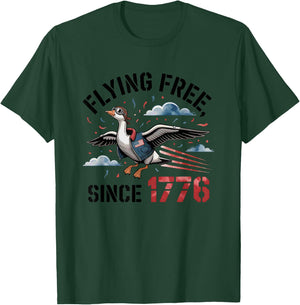 1776 Patriotic Goose Aviator Artwork T-Shirt - T-Shirt | Forest