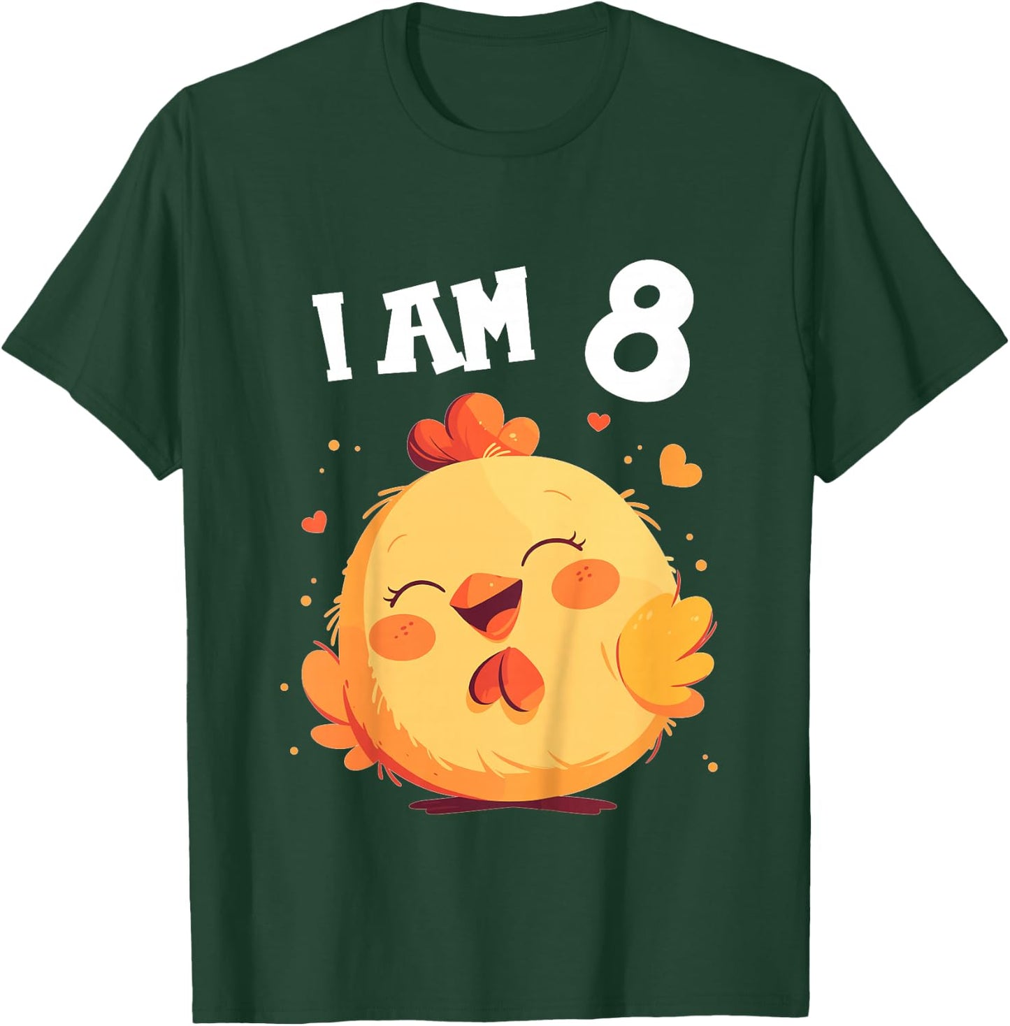 8 Years old 8 birthday Chickens Boy Girl Chicken T-Shirt - T-Shirt | Forest