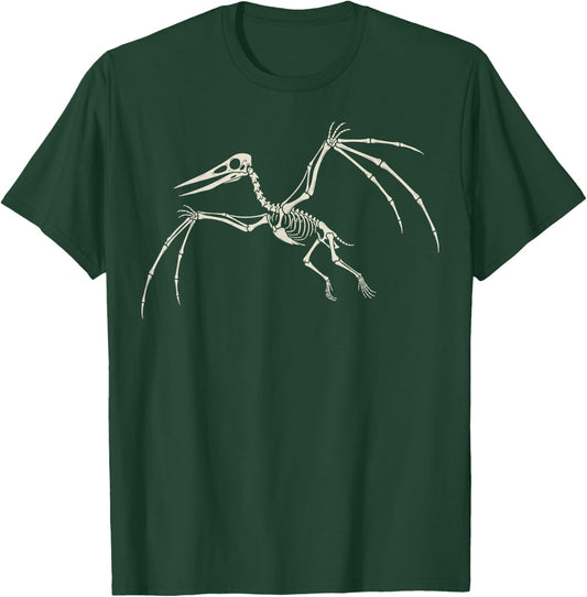 Pteranodon Skeleton Pterodactyl Dinosaur Bones T-Shirt - T-Shirt | Forest