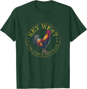 Key West Rooster FL The Conch Republic Funny Souvenir , Small, Blue T-Shirt - T-Shirt | Forest