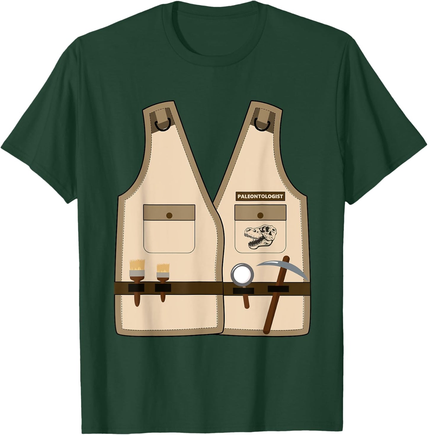 Adult Kids Halloween Paleontologist Dinosaur Hunter Costume T-Shirt - T-Shirt | Forest