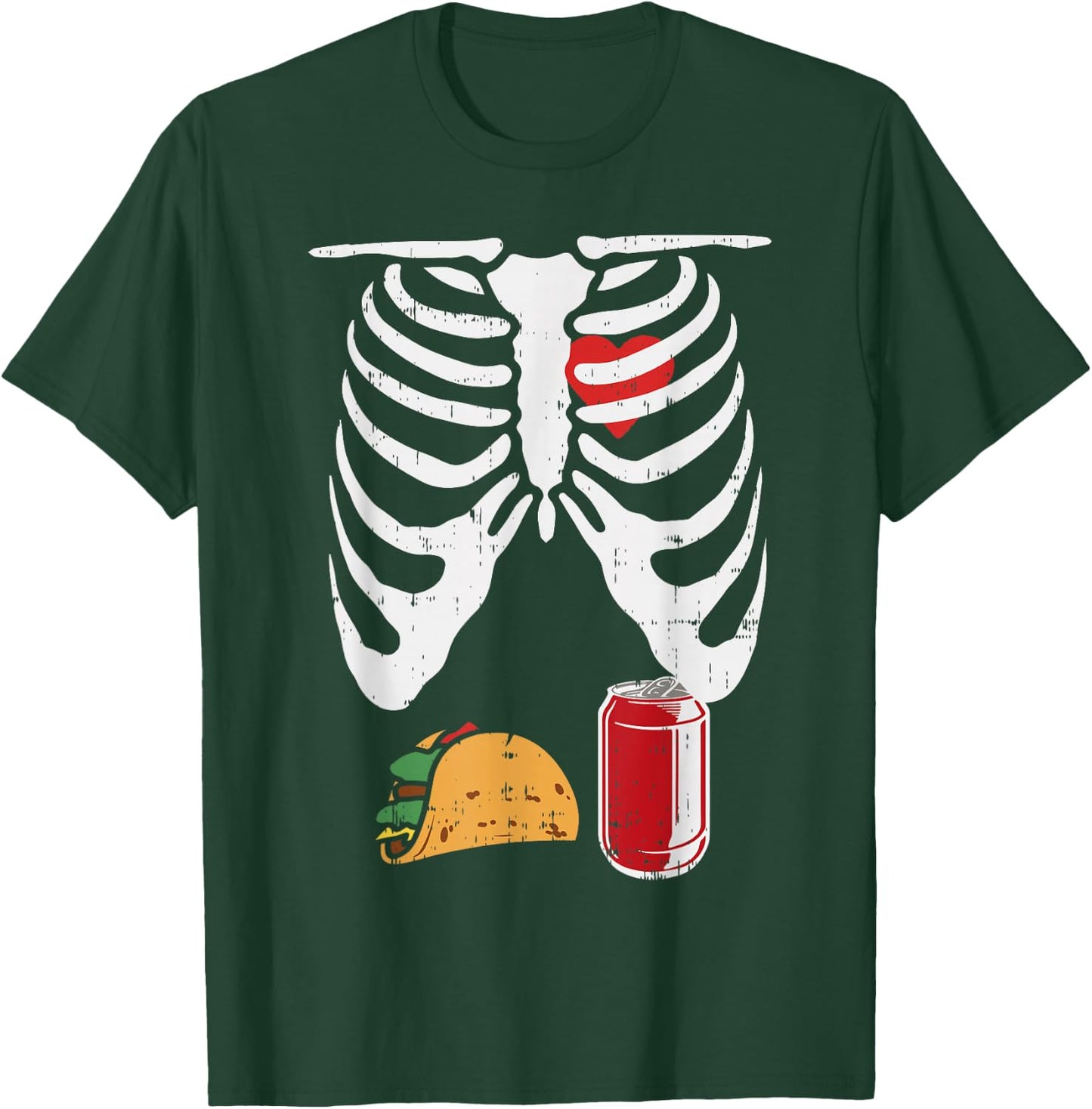 Skeleton Pregnancy Taco Beer Shirt Xray Halloween Soon Dad T-Shirt - T-Shirt | Forest