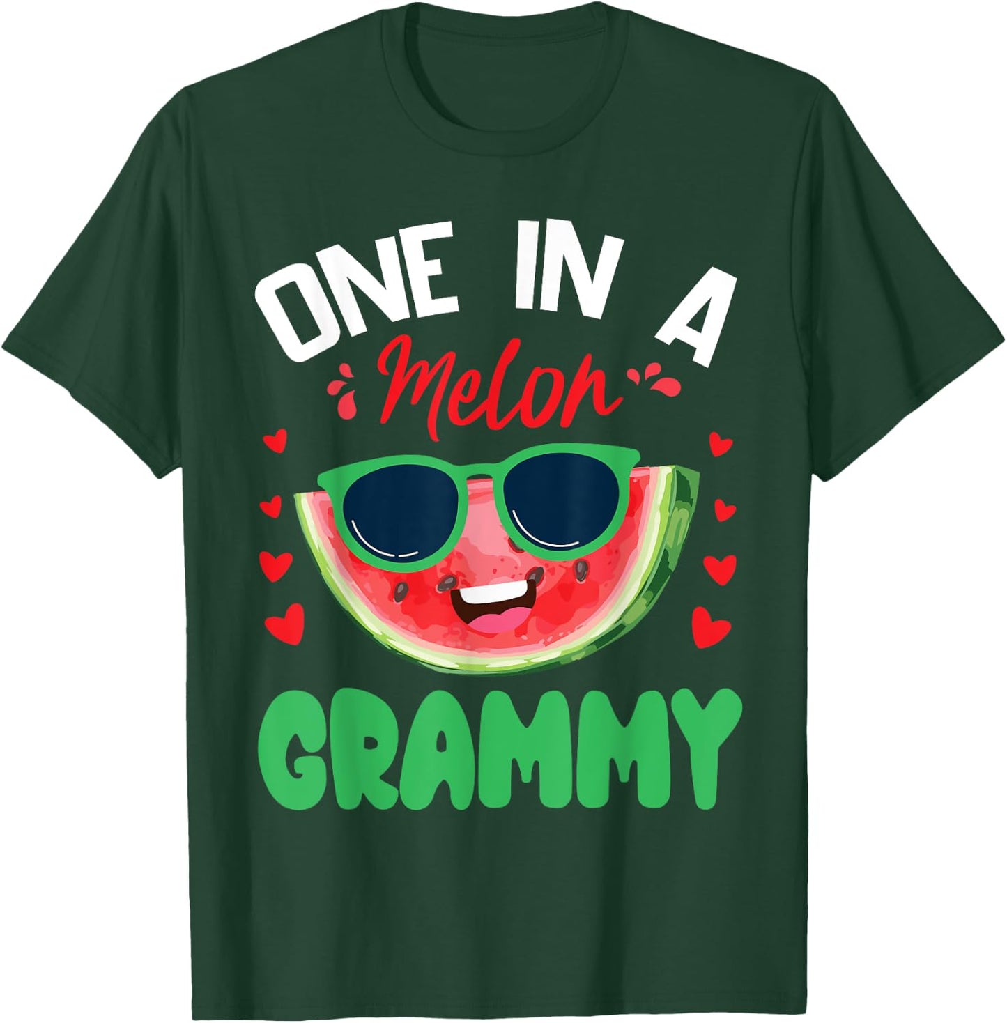 Cute Watermelon Smiling Happy Day Me One In A Melon Grammy T-Shirt - T-Shirt | Forest