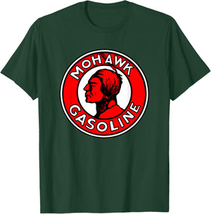 Retro Vintage Gas Station Mohawk Motor Oil Car Bikes Garage T-Shirt - T-Shirt | Forest