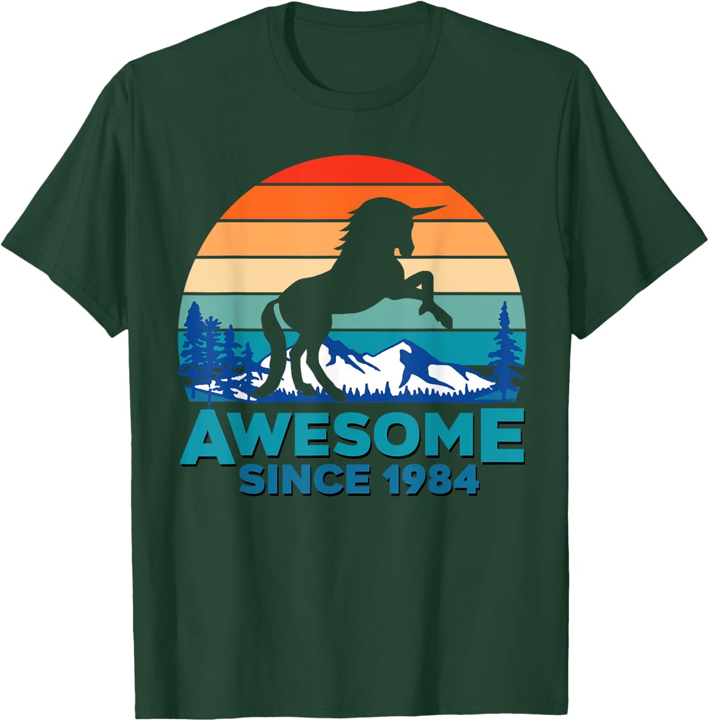 Unicorn Awesome Since 1984 Shirt 37th Birthday 37 Years Old T-Shirt - T-Shirt | Forest