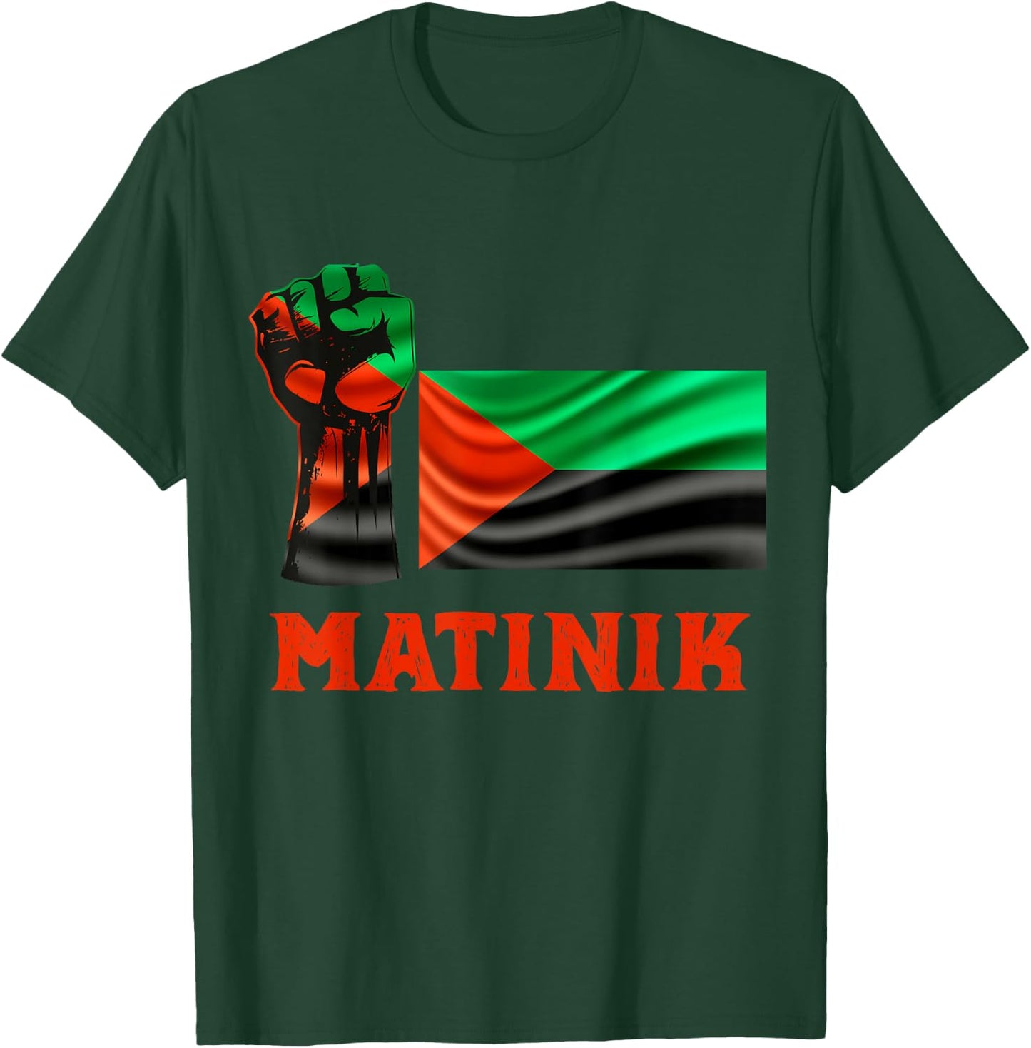 Martinique Flag Courage Honor And Respect Man Woman , Black, S T-Shirt - T-Shirt | Forest