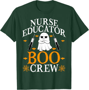 Nurse Educator Boo Crew - Nurse Instructor Halloween Ghost T-Shirt - T-Shirt | Forest