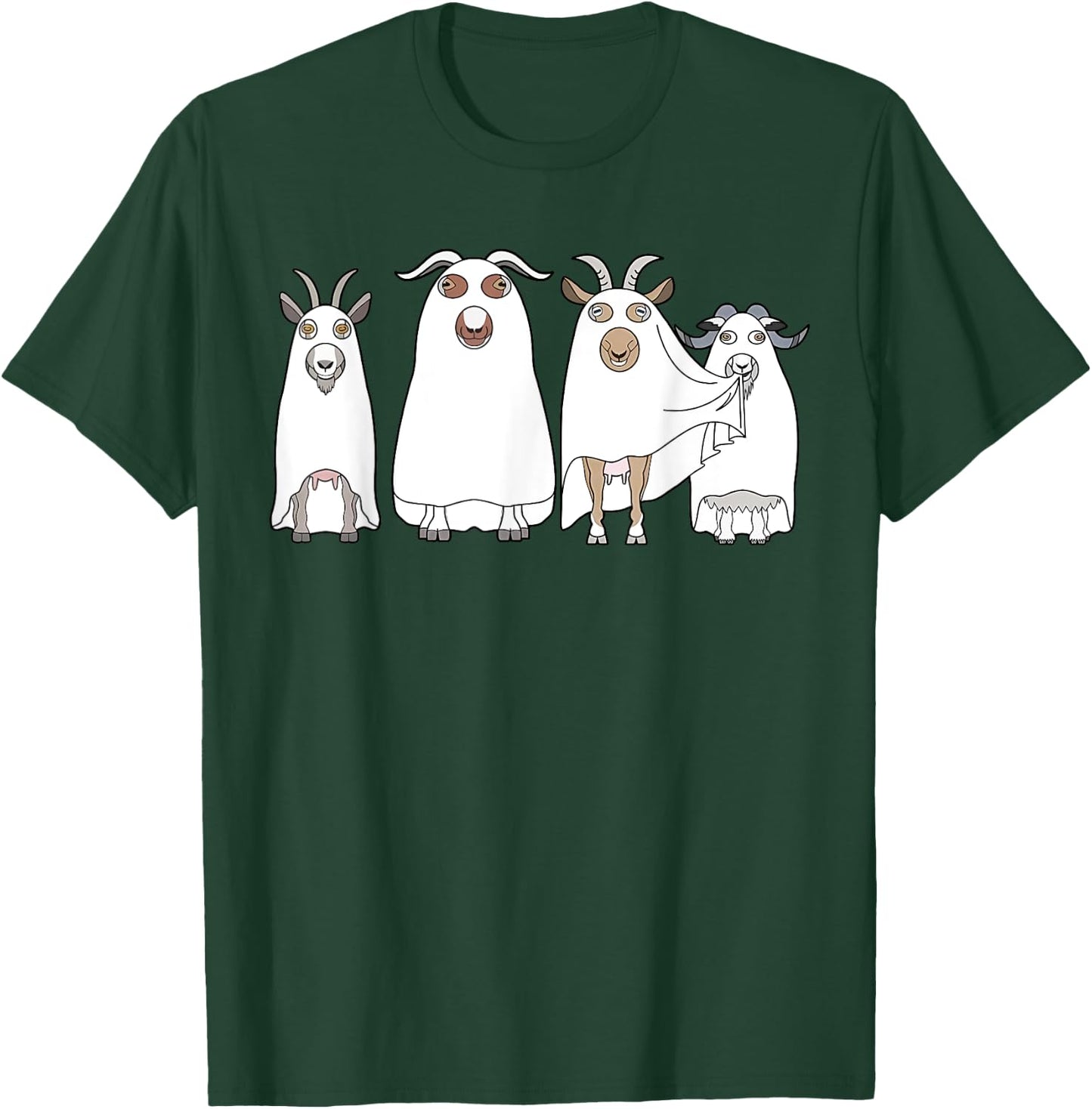 Goat Ghost Halloween Farmer Goat Lover Scary Spooky Season T-Shirt - T-Shirt | Forest