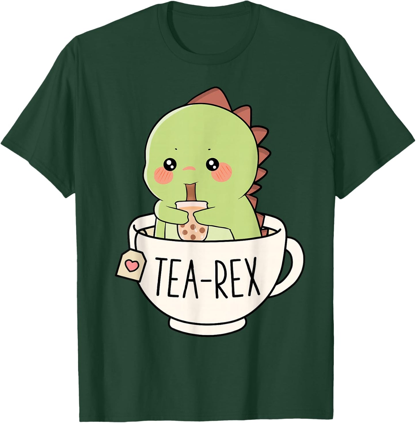 Boba Tea-Rex Süßer T-Rex Dinosaurier-Liebhaber Kawaii Lustiger Dino Pun T-Shirt - T-Shirt | Forest
