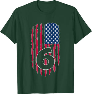 Kids USA NUMBER 6 YEARS OLD BOY 6TH BIRTHDAY T-Shirt - T-Shirt | Forest