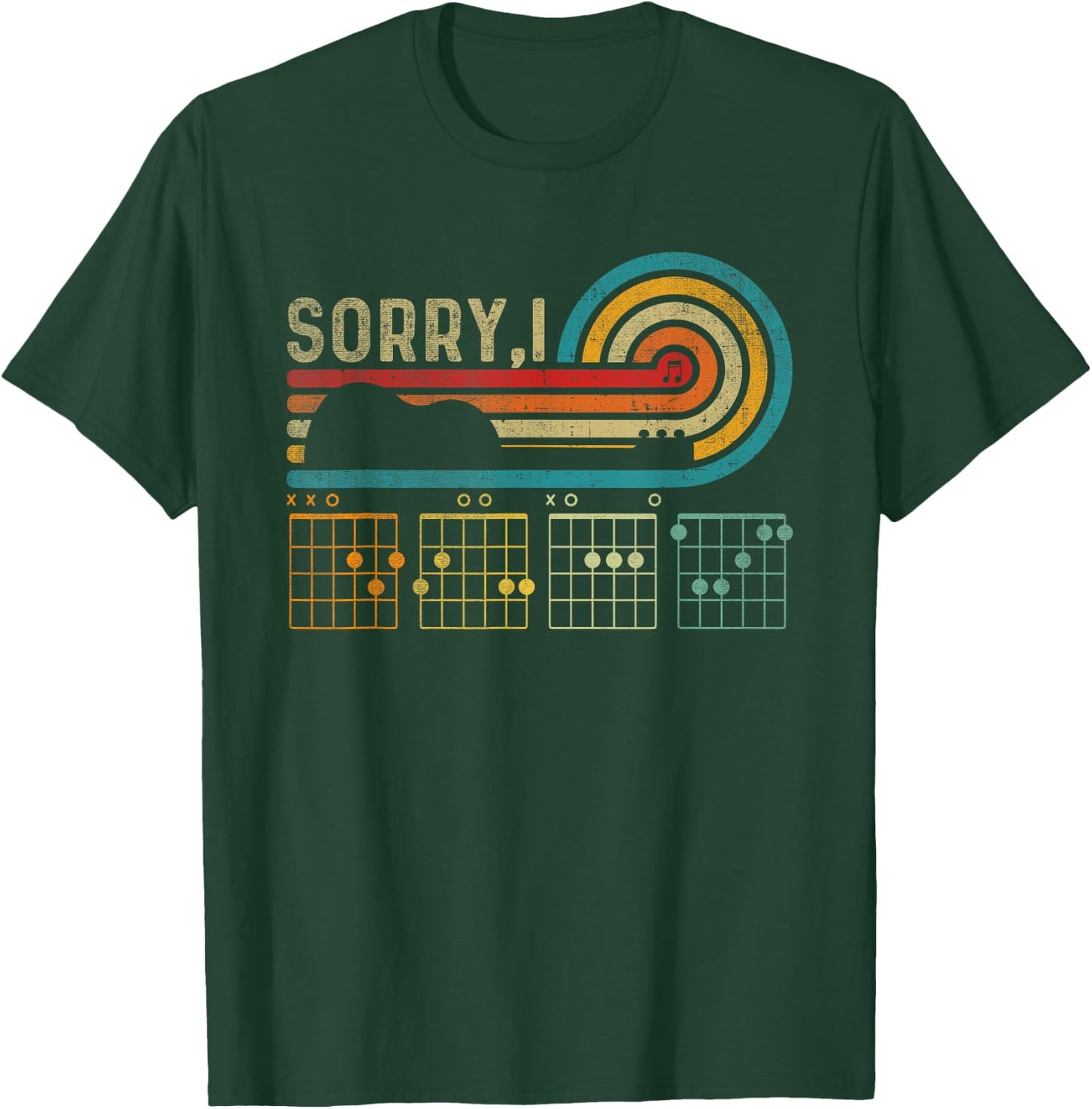 Sorry I-DGAF Hidden Message Guitar Chords Music Note Funny T-Shirt - T-Shirt | Forest