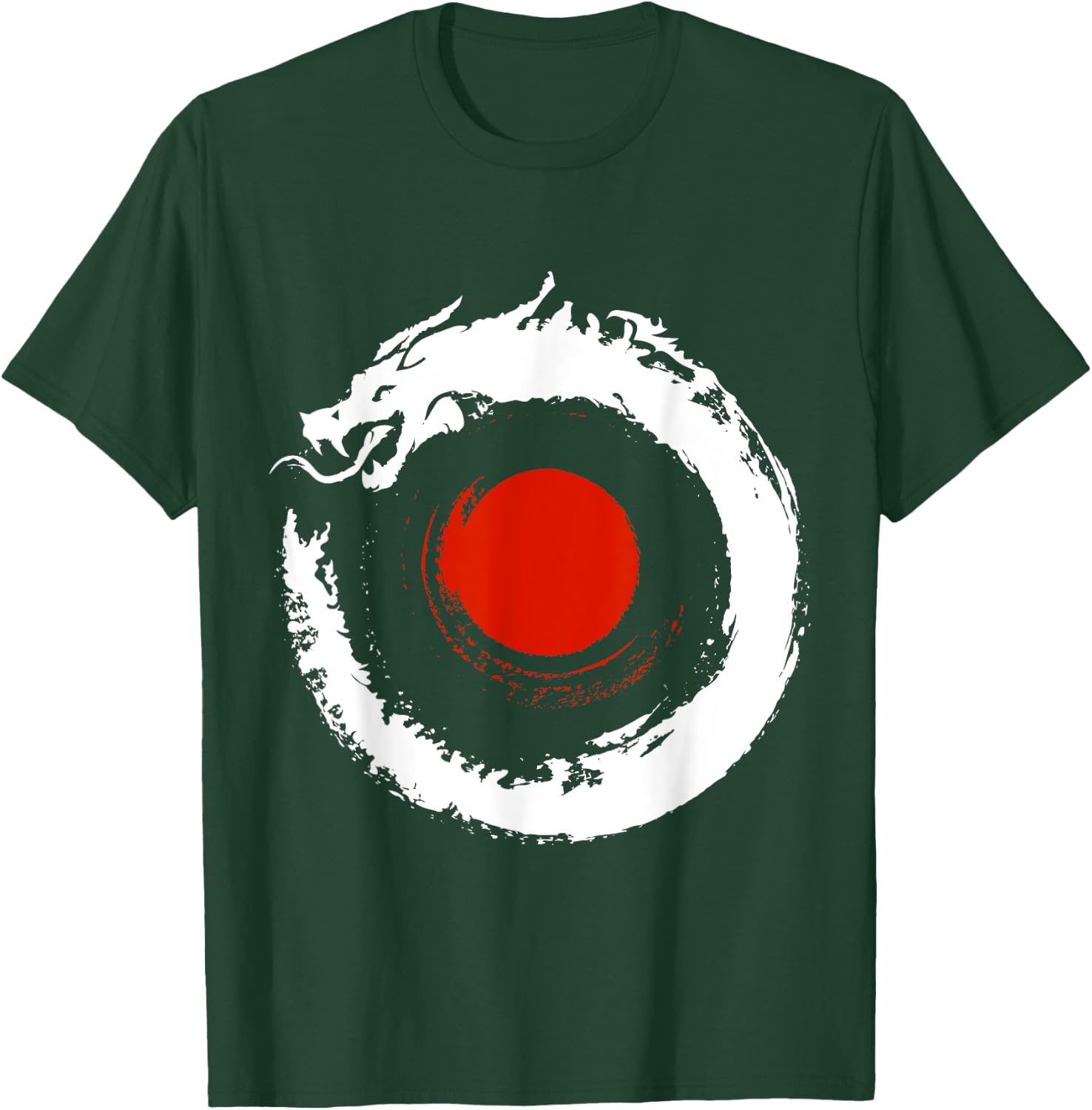 Dragon In Japanese Zen Buddhist Enso Circle T-Shirt - T-Shirt | Forest