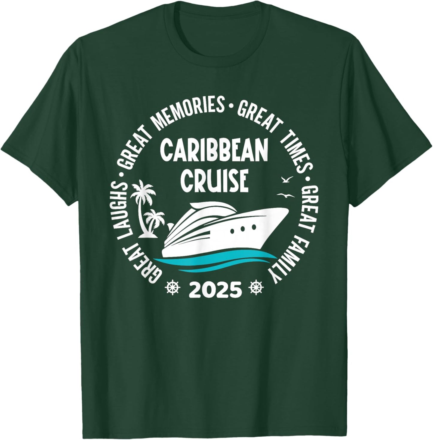 Caribbean Cruise 2025 Vacation Trip Matching Family Group T-Shirt - T-Shirt | Forest