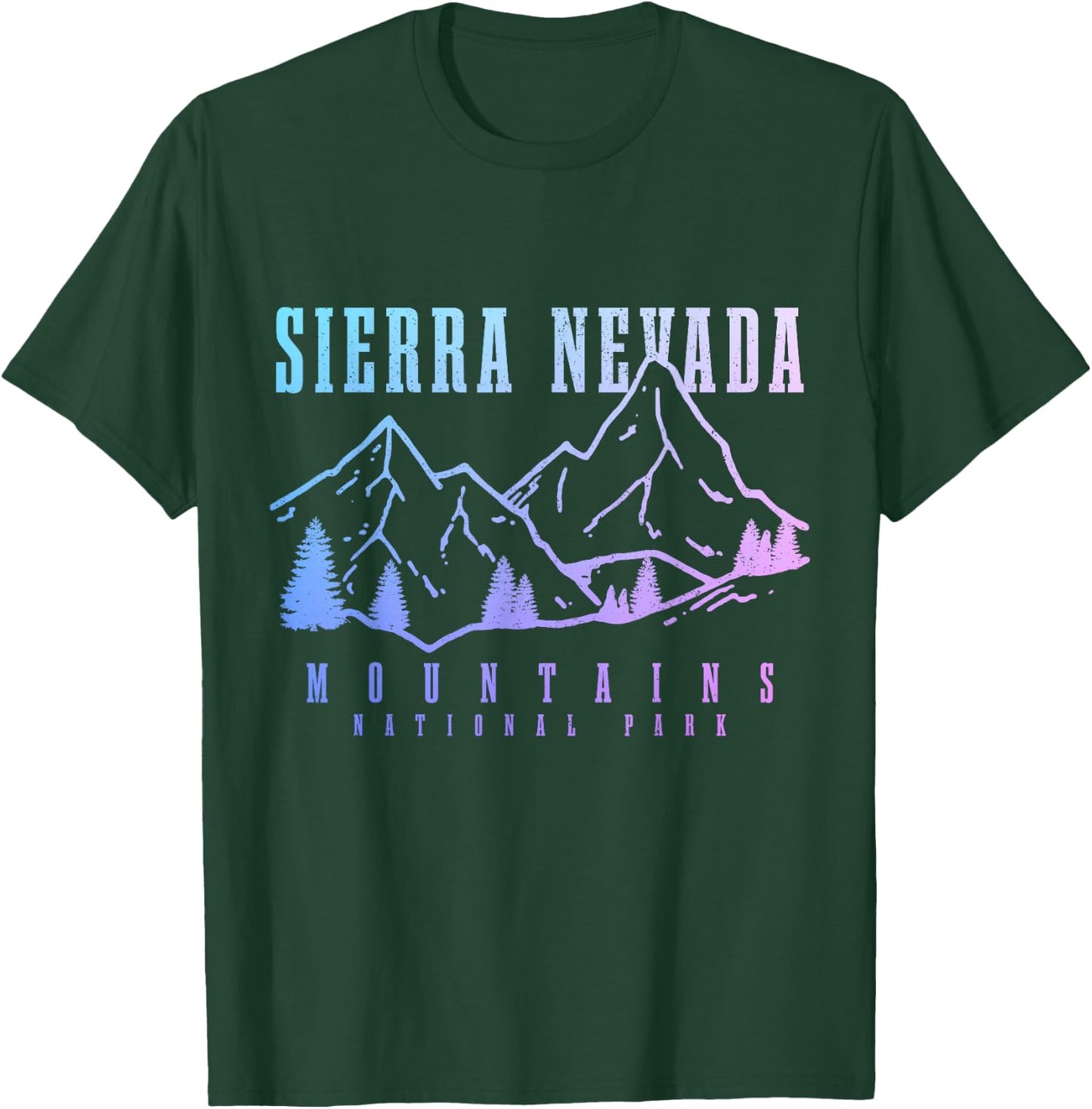 Sierra Nevada California Mountains Vintage Hiking Nature T-Shirt - T-Shirt | Forest