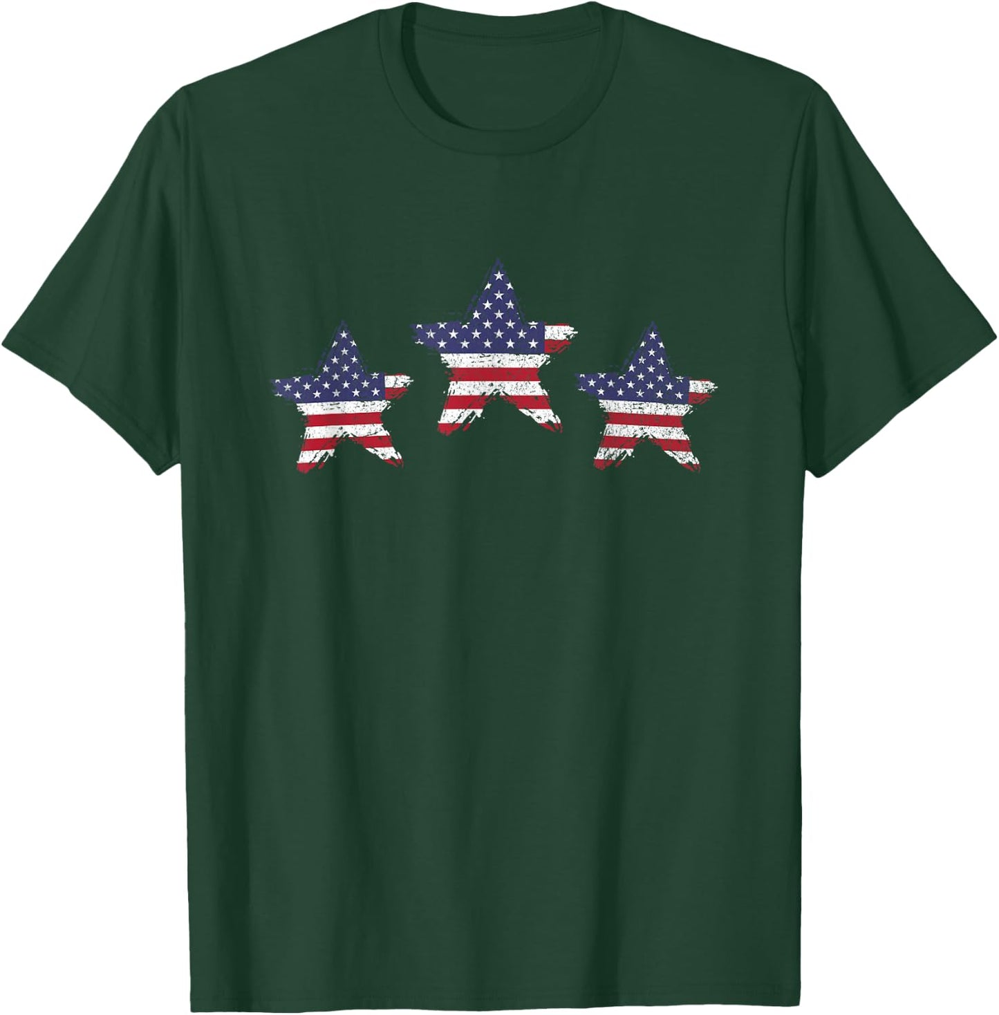 USA Patriotic Stars American Flag America Cute 4th Of July T-Shirt - T-Shirt | Forest