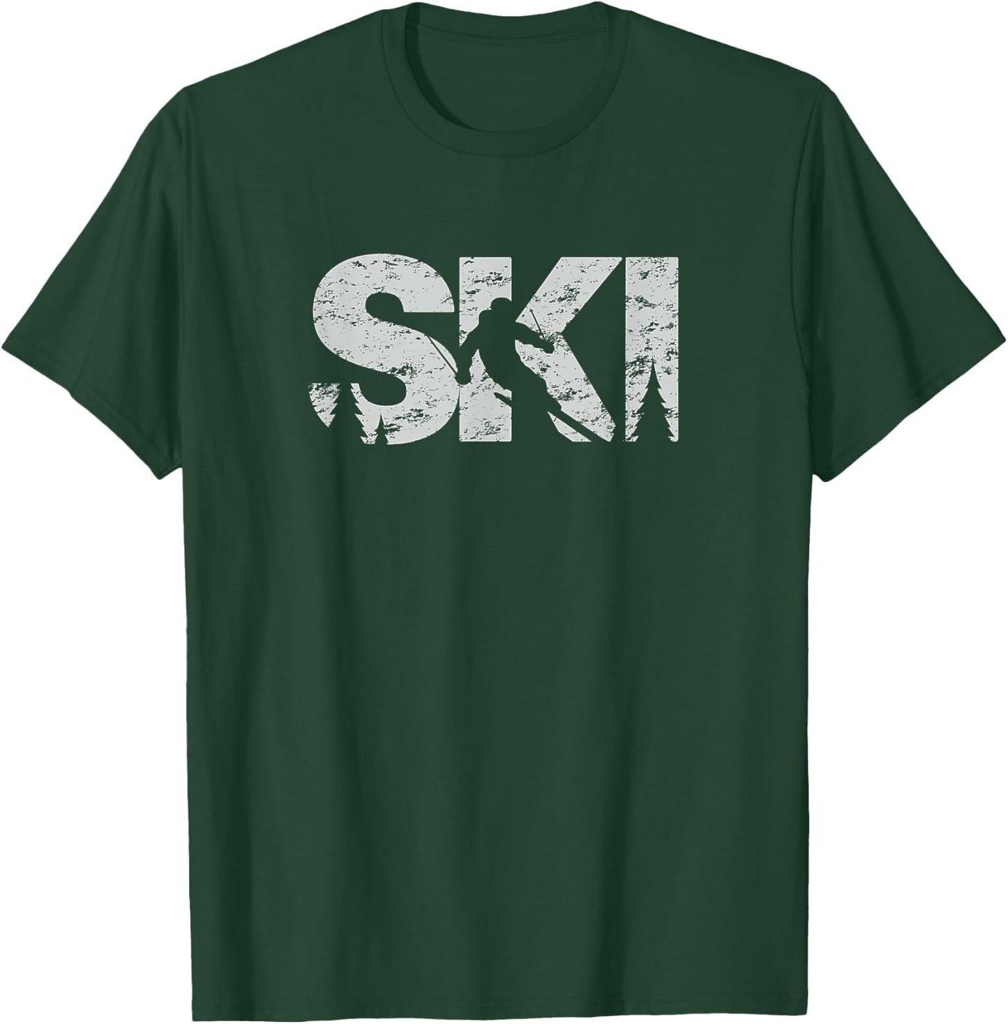 Ski Cool Skiing Style Alpine Skier Gift Women Men Boy Girl T-Shirt - T-Shirt | Forest