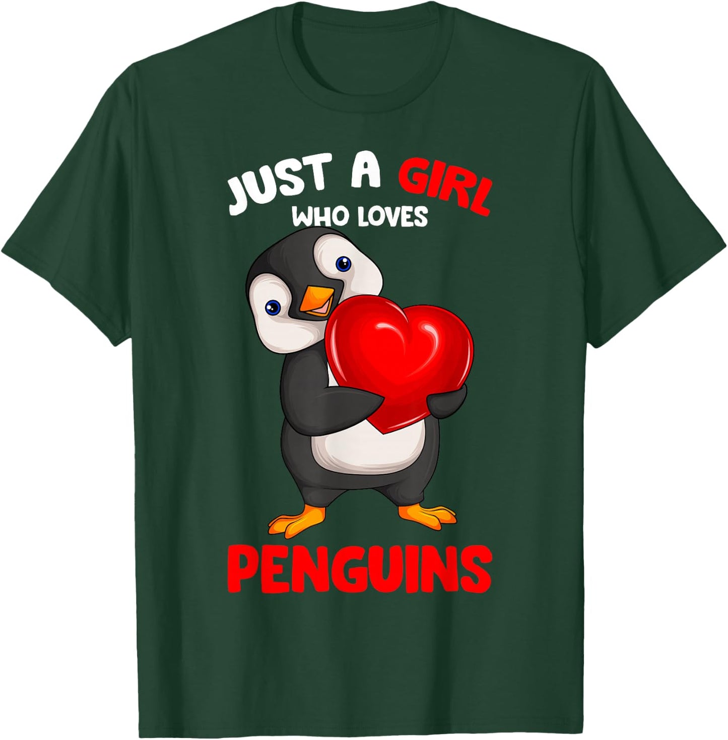 Just a Girl who loves Penguins Kids Girls Penguin T-Shirt - T-Shirt | Forest